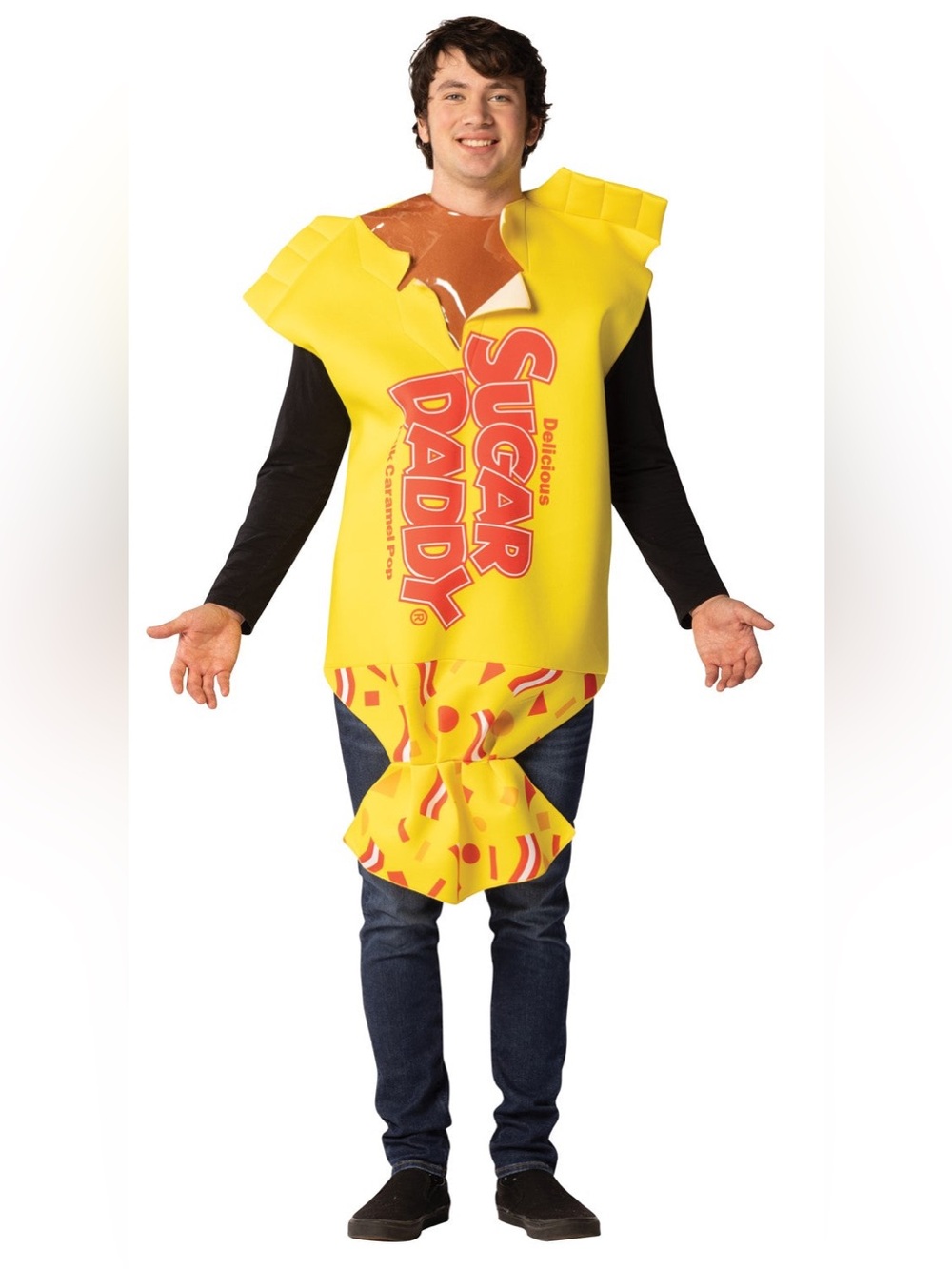 💖Sugar Daddy Candy Bar Costume - Bright Yellow New one Size fits most Adults